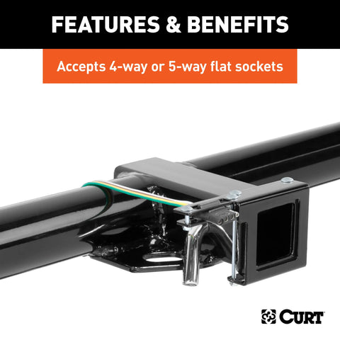 CURT 58001 - Easy-Mount Wiring Bracket for 4 or 5-Way Flat (2in. Receiver)
