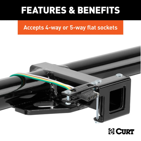 CURT 58002 - Easy-Mount Wiring Bracket for 4 or 5-Way Flat (1-1/4in. Receiver)
