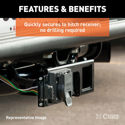 CURT 58003 - Easy-Mount Wiring Bracket for 4 or 5-Flat/6 7-Round (2-1/2in. Receiver)