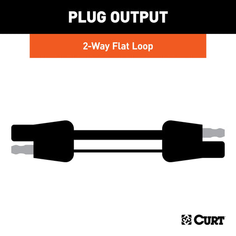 CURT 58021 - 2-Way Flat Connector Plug/Socket with 12in. Wires (Packaged)
