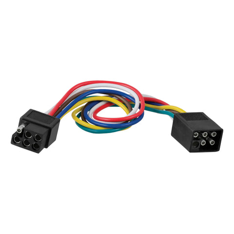 CURT 58034 - 6-Way Square Connector Plug/Socket with 12in. Wires (Packaged)