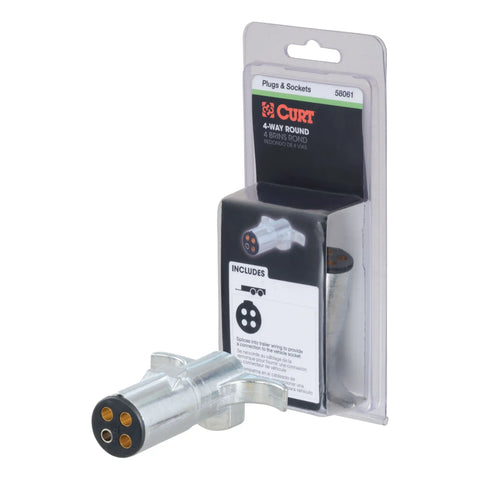 CURT 58061 - Trailer-Side 4-Pin Round Wiring Harness Plug