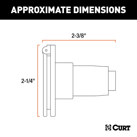 CURT 58070 - Vehicle-Side 4-Pin Round Trailer Wiring Harness Socket