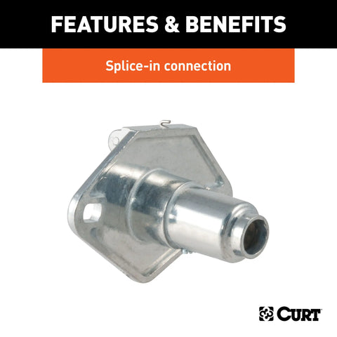 CURT 58070 - Vehicle-Side 4-Pin Round Trailer Wiring Harness Socket