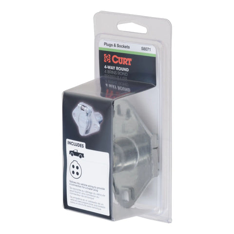 CURT 58071 - Vehicle-Side 4-Pin Round Trailer Wiring Harness Socket