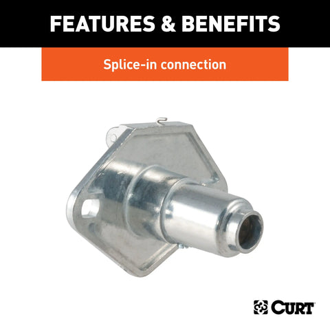 CURT 58091 - Vehicle-Side 6-Pin Round Trailer Wiring Harness Socket