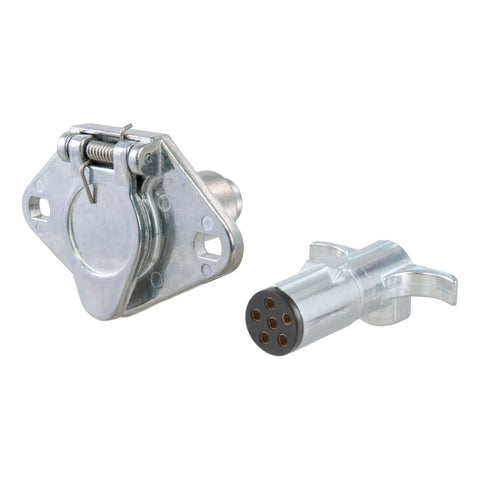 CURT 58092 - Vehicle-Side and Trailer-Side 6-Pin Round Wiring Harness Connectors