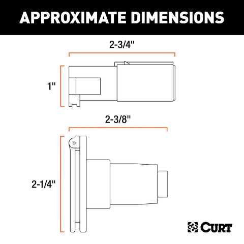 CURT 58092 - Vehicle-Side and Trailer-Side 6-Pin Round Wiring Harness Connectors