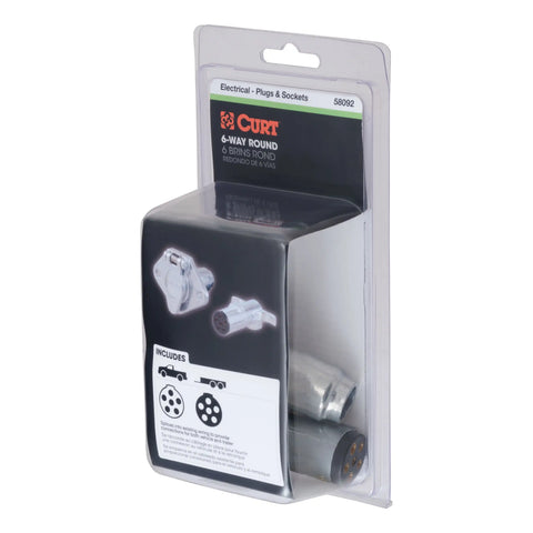 CURT 58092 - Vehicle-Side and Trailer-Side 6-Pin Round Wiring Harness Connectors