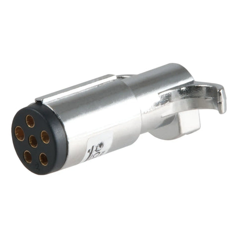 CURT 58120 - 6-Way Round Connector Plug (Trailer Side Chrome Plastic)