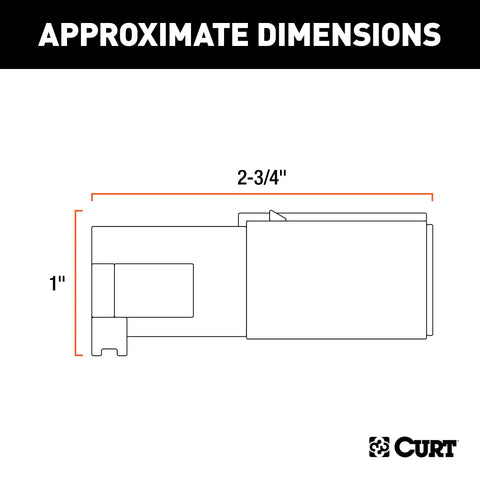 CURT 58120 - 6-Way Round Connector Plug (Trailer Side Chrome Plastic)