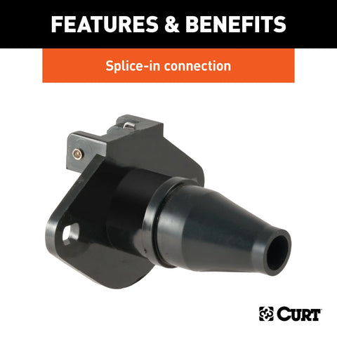CURT 58130 - Vehicle-Side 6-Pin Round Trailer Wiring Harness Socket