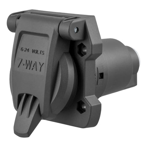 CURT 58155 - Heavy-Duty 7-Way RV Blade Connector Socket (Vehicle Side)