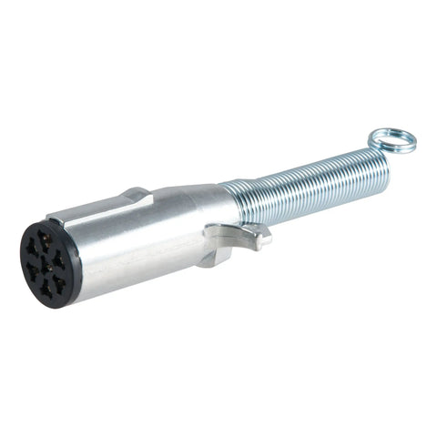 CURT 58180 - Trailer-Side 7-Pin Round Wiring Harness Socket with Spring