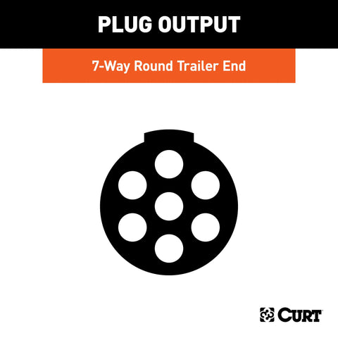 CURT 58181 - Trailer-Side 7-Pin Round Wiring Harness Socket with Spring