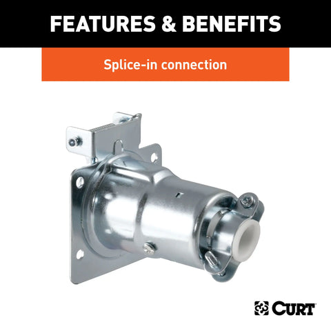 CURT 58220 - Vehicle-Side 7-Pin RV Blade Trailer Wiring Harness Connector
