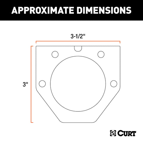 CURT 58222 - Vehicle-Side Trailer Wiring Harness Mounting Bracket for 7-Way Round