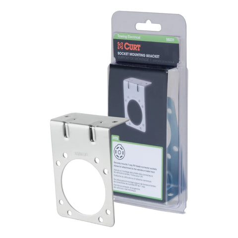 CURT 58231 - Connector Mounting Bracket for 7-Way RV Blade (Zinc Packaged)
