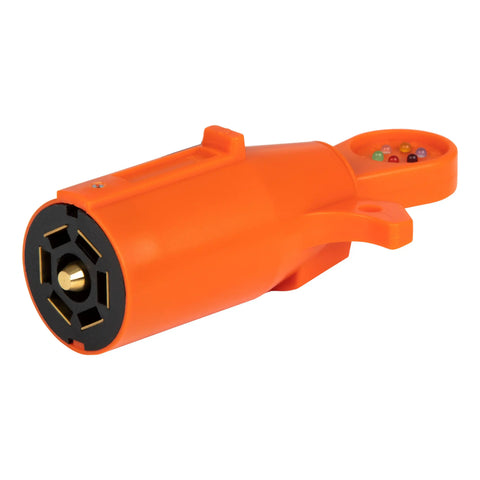 CURT 58272 - 7-Pin RV Blade Trailer Wiring Towing Vehicle Socket Tester Orange