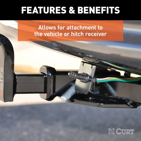 CURT 58300 - Vehicle-Side Trailer Wiring Harness Mounting Bracket for 4-Way Flat