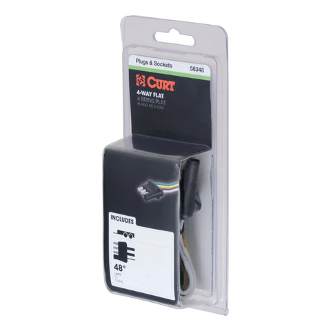 CURT 58348 - Trailer-Side 4-Pin Flat Wiring Harness with 48-Inch Wires