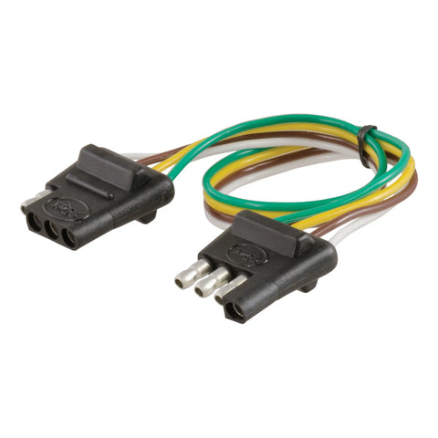 CURT 58381 - 4-Way Flat Connector Plug/Socket with 12in. Wires (Packaged)