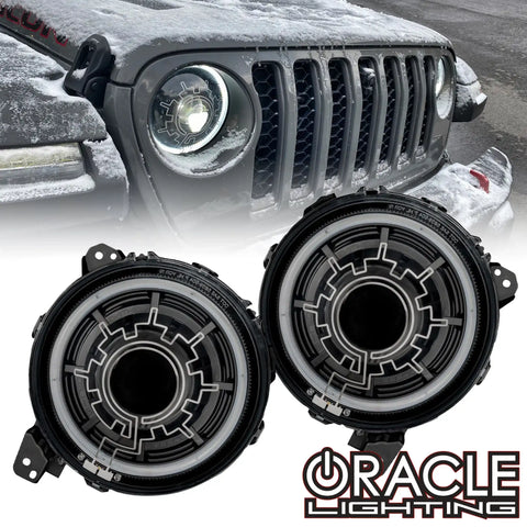 Oracle Lighting 5839-111 Oculus Bi-LED Projector Headlights - Jeep Wrangler JL/Gladiator JT- Heated Lens