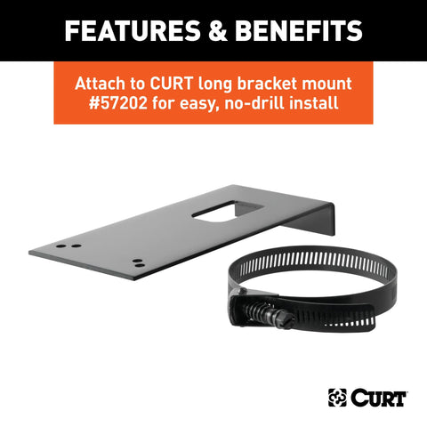 CURT 58510 - Connector Mounting Bracket for 7-Way RV Blade (Heavy-Duty Black)