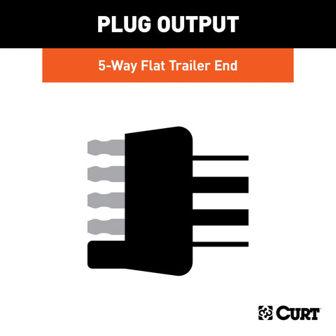 CURT 58540 - Trailer-Side 5-Pin Flat Wiring Harness with 48-Inch Wires