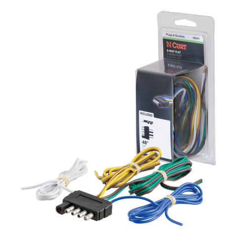 CURT 58541 - Trailer-Side 5-Pin Flat Wiring Harness with 48-Inch Wires
