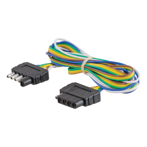 CURT 58551 - 5-Way Flat Connector Plug/Socket with 72in. Wires (Packaged)