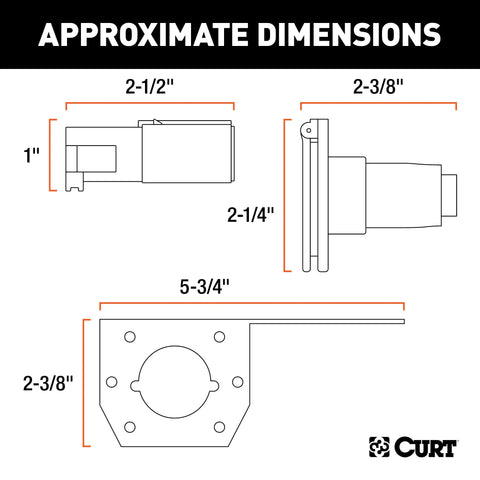 CURT 58677 - Vehicle-Side and Trailer-Side 4-Pin Round Wiring Harness Connectors