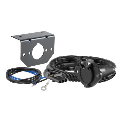 CURT 58981 - 4-Way Flat Vehicle-Side to 6-Way Round Wiring Adapter Dinghy Towing