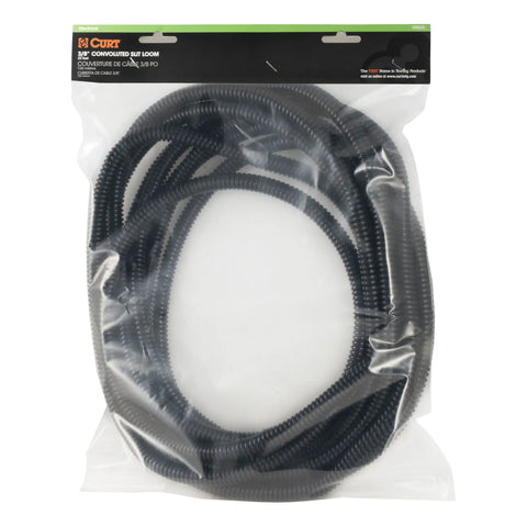CURT 59825 - 3/8in. x 25ft. Convoluted Slit Loom Tubing (Packaged)