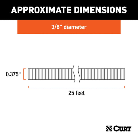 CURT 59825 - 3/8in. x 25ft. Convoluted Slit Loom Tubing (Packaged)