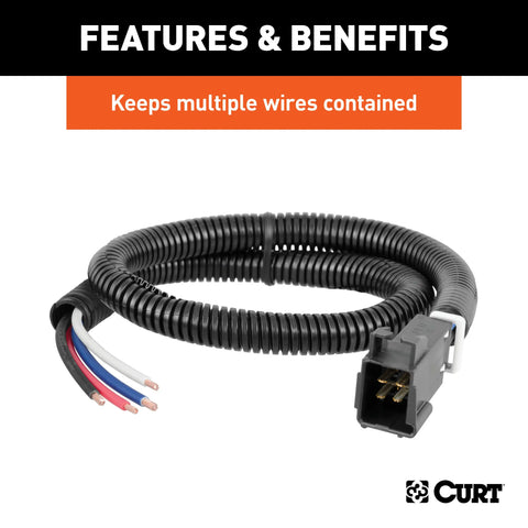 CURT 59825 - 3/8in. x 25ft. Convoluted Slit Loom Tubing (Packaged)