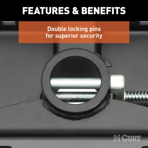 CURT 60602 - Double Lock 2-5/16in. Offset Gooseneck Ball (4in. Rearward Offset)