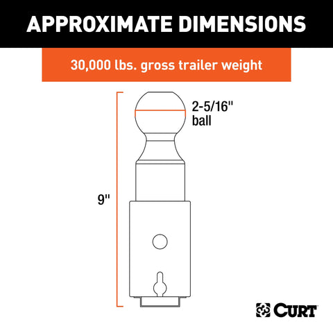 CURT 60616 - Double Lock 2-5/16in. Gooseneck Ball