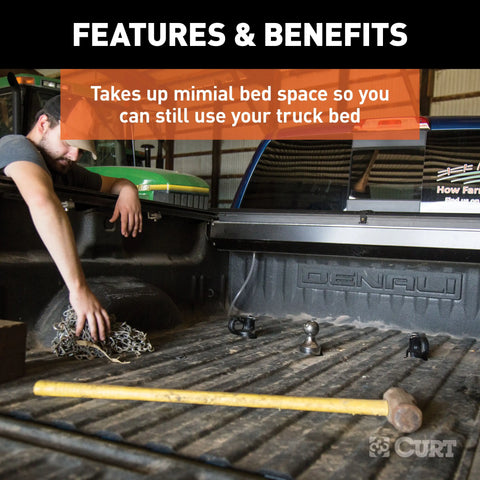 CURT 60639 - OEM Puck System 2-5/16in. Gooseneck Kit Chevrolet Ford GMC Nissan (38K)