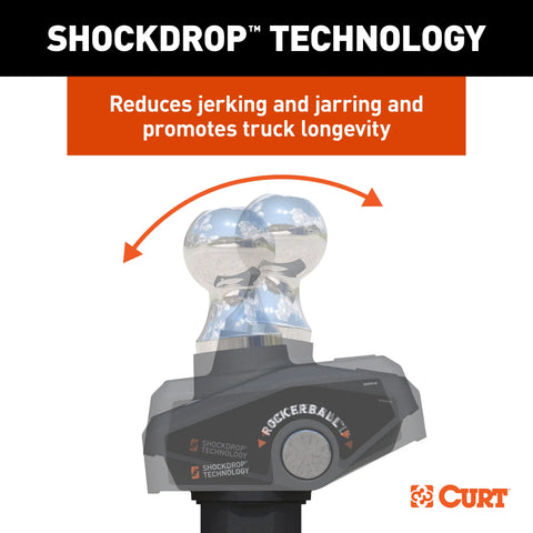 CURT 60654 - RockerBall 2-5/16-Inch Cushion Hitch Gooseneck Ball 30000 lbs