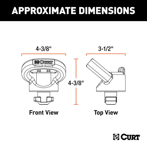 CURT 60698 - OEM Puck System Gooseneck Safety Chain Anchors Ram (38K)