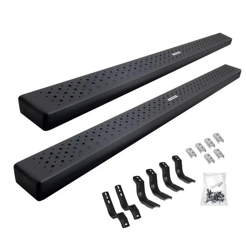 Go Rhino 6863404787T - Stamped steel hex pattern step provides maximum grip