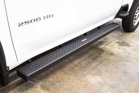 Go Rhino 6863404787T - Stamped steel hex pattern step provides maximum grip