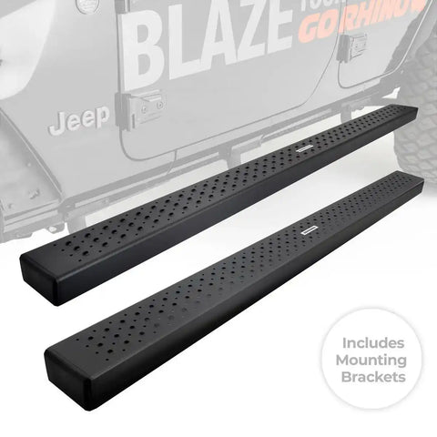 Go Rhino 6863404787T - Stamped steel hex pattern step provides maximum grip