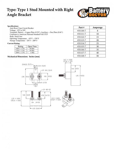 ANGLE BRACKT TYPE 1-50AMP