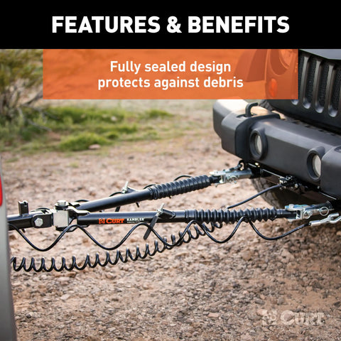 CURT 70001 - Rambler Steel RV Tow Bar 7500 Pounds 2-Inch Shank