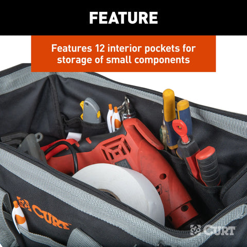 CURT 70004 - Towing Accessories Storage Tool Bag 14 Pockets Reinforced Webbing