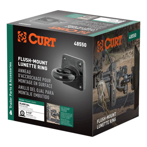 CURT 48550 Flush-Mount Lunette Ring (35,000 lbs., 2-1/2 I.D.)