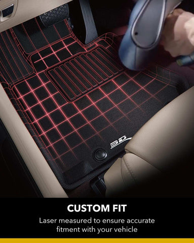3D MAXpider L1KA05001509 All-Weather Floor Mats for Kia Soul 2020-2022 Custom Fit Car Floor Liners Kagu Series 1st & 2nd Row