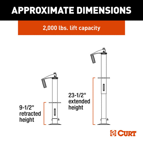 CURT 733926 - Lippert Quick Drop Tongue Jack